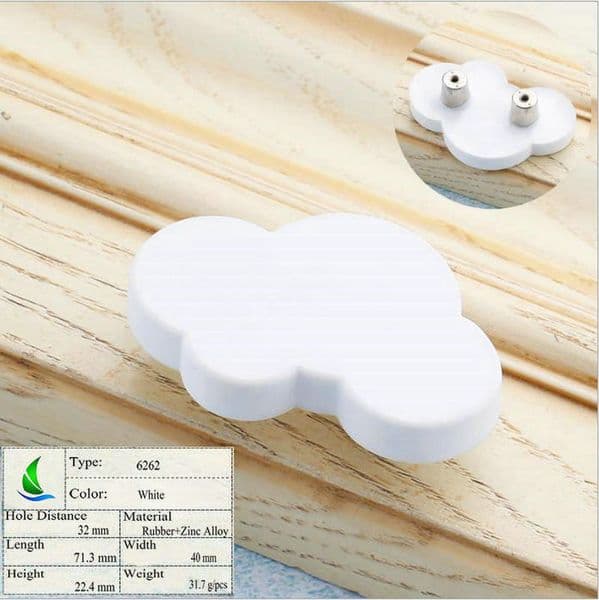 6262 White Big Cloud anti-smashing personality new children's room wardrobe cartoon rubber handle cabinet door drawer child handle