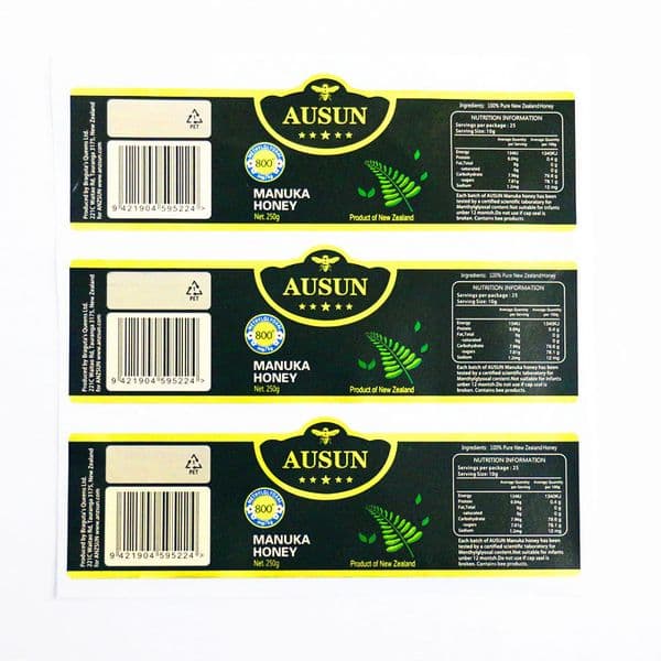 Customized bottles jars cans adhesive sticker food package seal sticker on bottles vinyl glossy lamination label