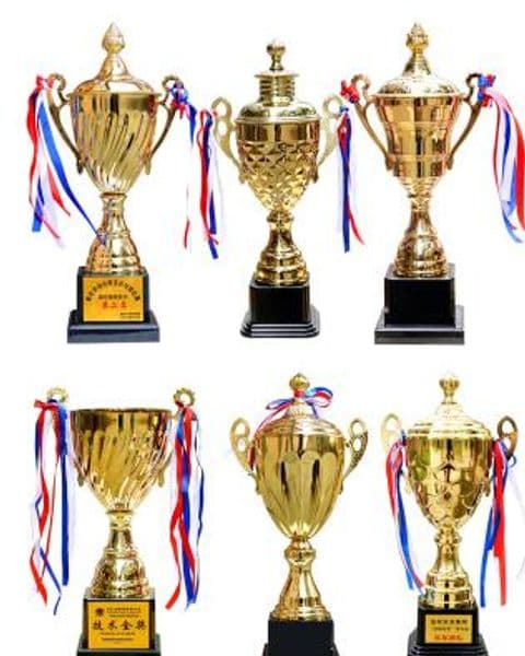 Customizable Resin Soccer Championship Trophy with Genuine Gold Medal - Perfect for Gifts & Collections