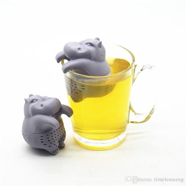 Hippo Shaped Infuser Silicone Reusable Strainer Coffee Herb Filter Empty Tea Bags Loose Leaf Diffuser Accessories