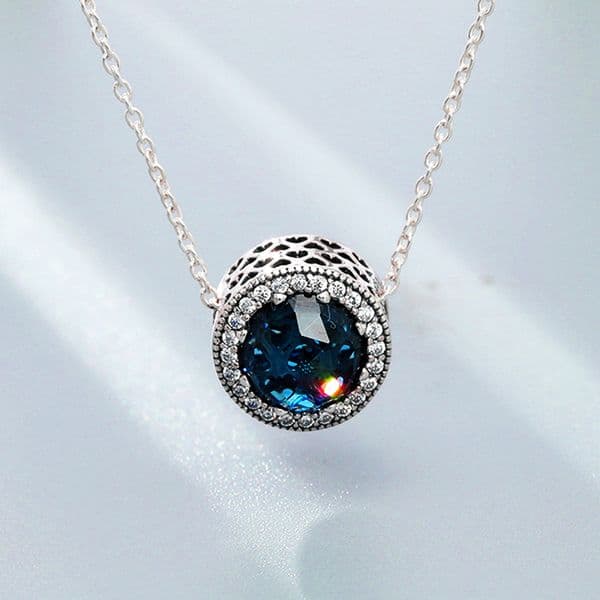 1pcs Crystal Pendant Necklace Multicolor Stone Fits pan 45cm+8cm Chain Women Female Birthday Chirstmas Gift N003