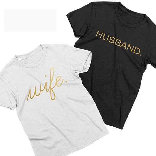 Husband And Wife Matching Tshirts Just Married Honeymoon Couples Tshirt Unisex T-shirts Fashion Cotton Top Tee Summer Fashion Y19072601