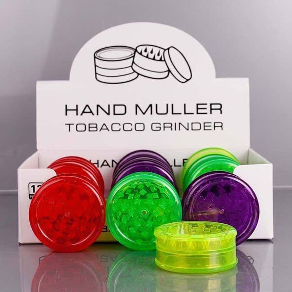 60mm Plastic Herb Grinder with Display Box 3 3-piece Layers Pocket-Sized Acrylic Tobacco Grinder Muller Spice Crusher Smoking accessories