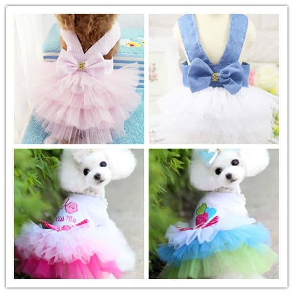 pet dog cat summer dress jean lace party dress for pet puppy summer clothing clothes