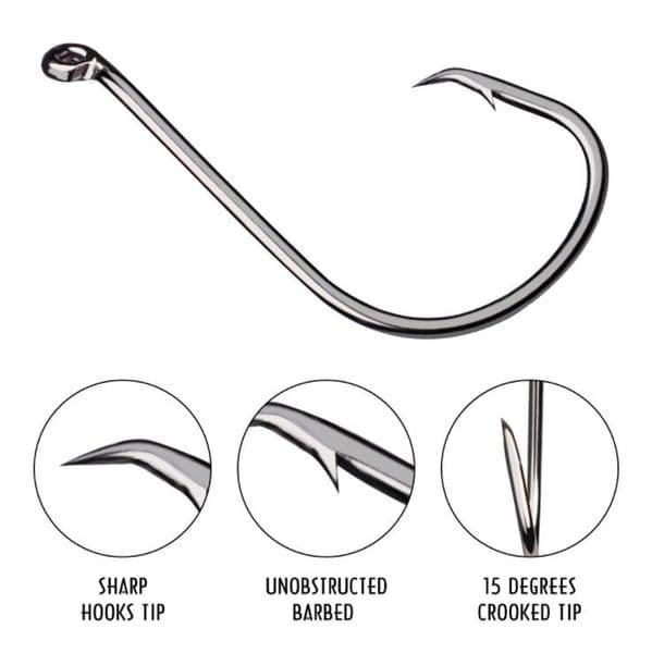 Top Quality Sport Circle Fishing Hook folding knife 100Pcs/Set LURE High carbon Steel Jig Baitholder Hooks 6/0