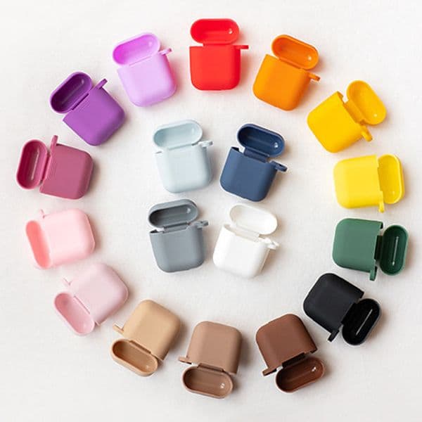 For Iphone Airpods Silicone Case For Air Pods Earphone Case Tws Soft Ultra Thin Protector Cover Sleeve Pouch With Anti-lost Buckle