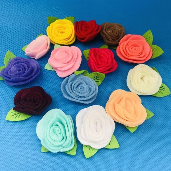 14Colors To Choose Wool Felt Rose Flowers Using For Making Diy Baby Headbands Or Girl Hair Clips Brooch Pin Crafting Accessory