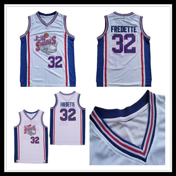 Men's Jimmer Fredette #32 Shanghai Sharks Basketball Jerseys Team Color White Stitched Jimmer Fredette Jersey S-XXL