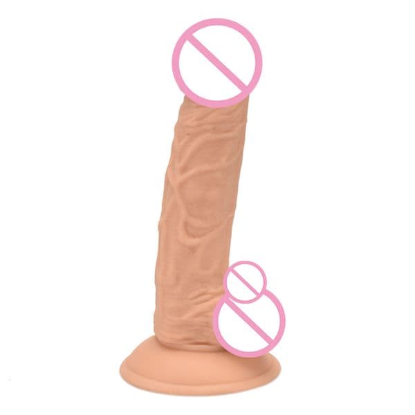 DOMI 20*4cm Female Masturbators Soft Textured Penis Artificial Silicone Big Women Dildo Y191017