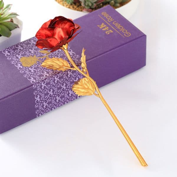 24K Gold Foil Plated Rose Flower Multi Colors Artificial Flowers For Lover Valentine Day Craft Lovely Gift Lin4966 B2