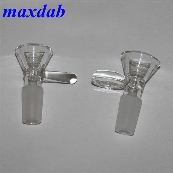 wholesale hookah slide glass bowls 14mm tobacco bowl with handle for Silicone water pipe Bongs oil rig Ash Catcher