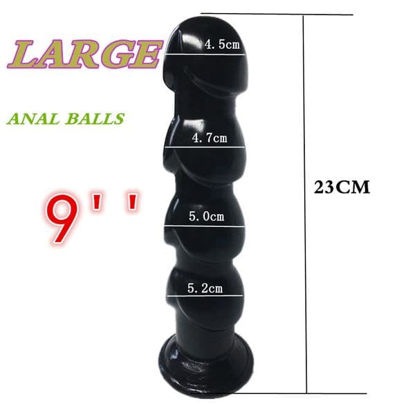 9 Inches Flexible Anal Beads with Sucker Sex Products Anal Sex Toys for Adult Good Quality Silicone Large Butt Plugs (23cm) Y200411