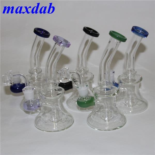 7.4" Glass Bong Water Pipes hookah Colorful Bongs Heady Mini Pipe Small Bubbler Beaker oil rig