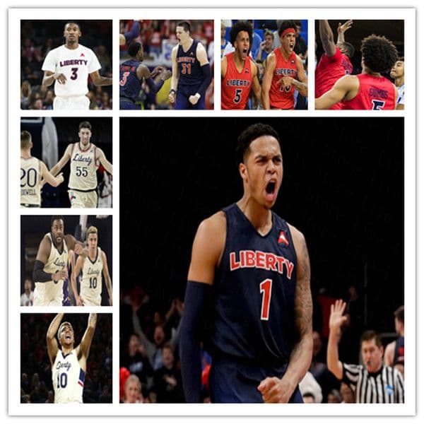Custom 2021 College Liberty Flames Basketball Jersey Caleb Homesley Scottie James Georgie Pacheco-Ortiz Darius McGhee Lovell Cabbil Jr. 4XL