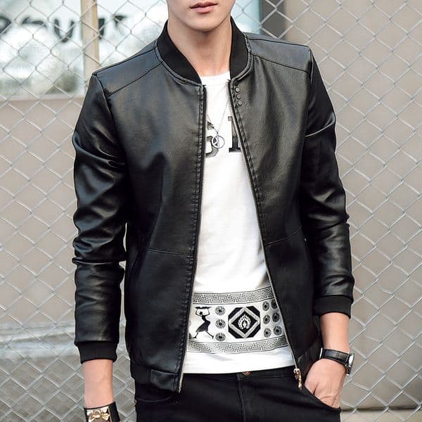 UNIVOS KUNNI 2019 Autumn Winter Men's Leather Coat Korean Slim Fit Leather Jackets Fashion Casual Outwear for Man Jacket Q5154 V191128