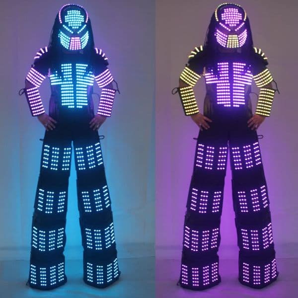 New Arrivals LED Robot Costume David Guetta LED Robot Suit, Laser robot jacket Rangers Stilts Clothes Luminous Costumes