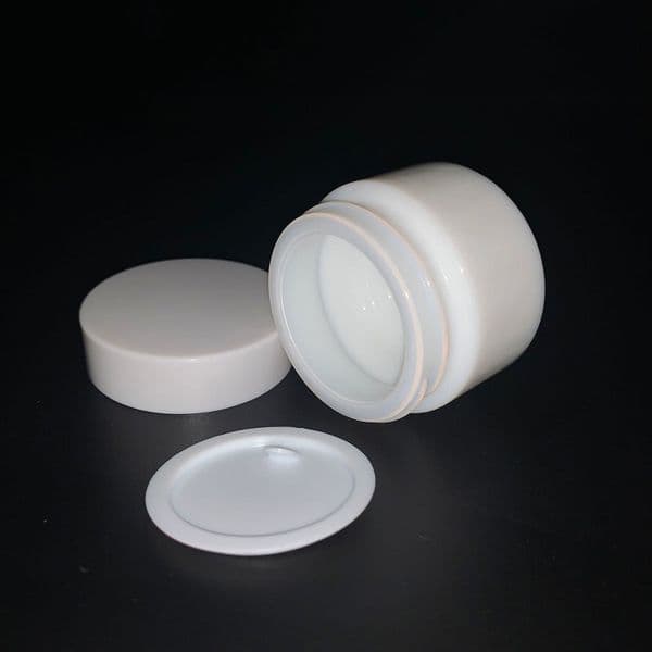 Wholesale 20G 30G 50G Glass Jar White Porcelain Cosmetic Jars With Inner PP Liner Cover For Lip Balm Face Cream B2