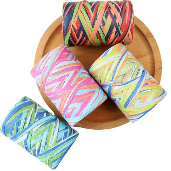 Color Paper Rope Raffia Ribbon Decoration Cords Candy Gift Packing Scrapbooking Crafts String Wedding Party Decoration ZC1950