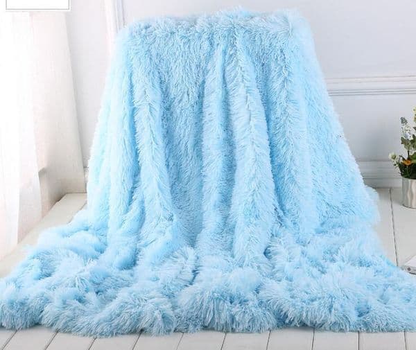 Soft Long Shaggy Fuzzy blanket Faux Fur Warm Elegant Cozy Fluffy Throw Bed Sofa Blanket Multi ColorL260521RTM7