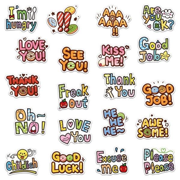 Decorative Stickers English Phrase Series VSCO Wind Luggage Trolley Case Laptop Doodle Sticker Waterproof Sticker
