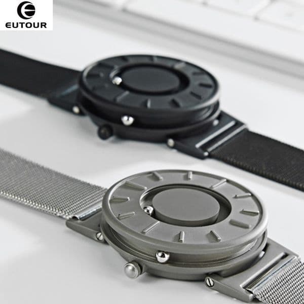 2018 New Style Watch Men Eutour Magnetic Ball Show Innovate Wristwatches Mens Nylon Strap Quartz Watch Fashion Erkek Kol Saati J190715