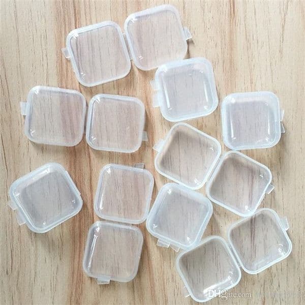 Mixed Sizes Square Empty Mini Clear Plastic Containers Case with Lids Small Jewelry Earplugs Storage Box