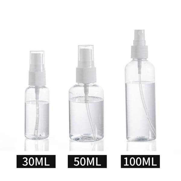 Household Sundries fine mist clear spray bottles with pump cap, reusable and refillable small empty plastic for travel