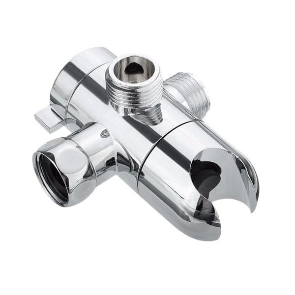 Bathroom Accessories 3 Ways Tee Adapter With Wall Bracket Toilet Water Segregator Diverter T Key 1/2" Switch Valve Shower Bidet 1 in 2 out