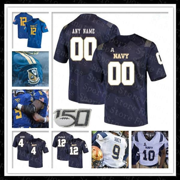Custom 2021 NCAA Navy Midshipmen College Jersey Football Dalen Morris Nelson Smith Mychal Cooper Diego Fagot Tyger Goslin Jamale Carothers