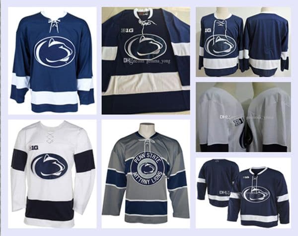 Cheap Penn State Nittany College Hockey Jersey 13 Nikita Pavlychev 14 Nate Sucese 17 Evan Barratt 18 Brett Murray 19 Derian Hamilton Sewn