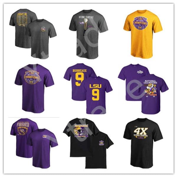 LSU Tigers Burreaux College Football Shirt 2019 NCAA National Champions Personalized Legend Performance T-Shirt Fans Fashion Sports Wear