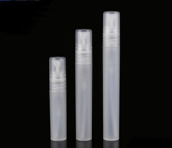 wholesale Travel Frosted Plastic Perfume Atomizers Fragrance Fine Mist Cosmetic Containers 5ml 10ml Pen Style Spray Bottles SN223