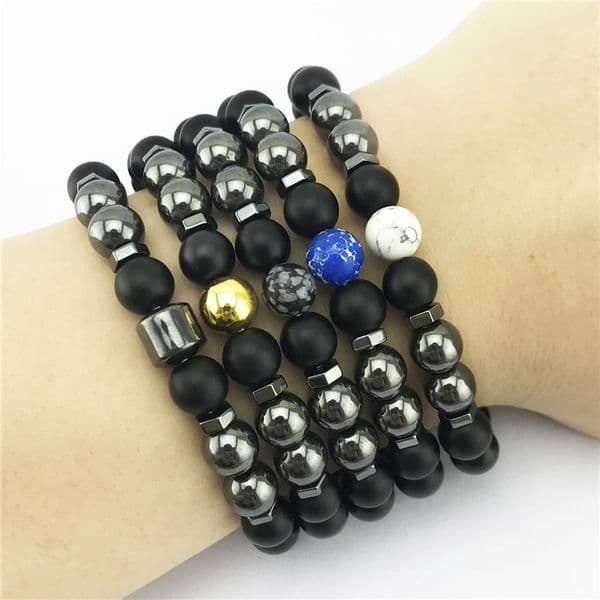 Magenetic Hematite Beaded Strands Bracelet Imperial Jasper Turquoise Women Mens Bracelets Fashion Jewelry Relief Jewelry Will and Sandy Gift
