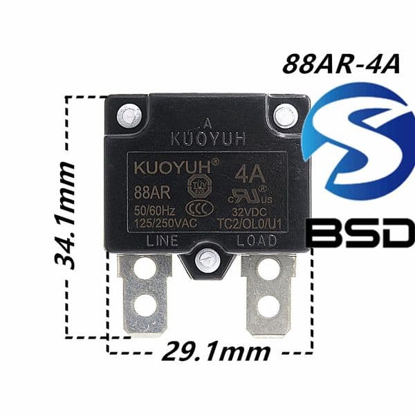 4A 88AR Series Circuit Breakers Overcurrent Protector Overload Switch Automatic Reset Taiwan KUOYUH
