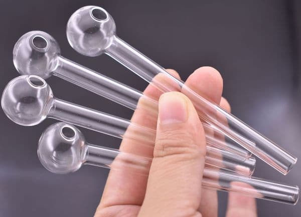 Great cheap Great Pyrex Glass Oil Burner Pipe Clear Glass Oil Burner hand Tube Oil Nail Pipes 10cm lenght