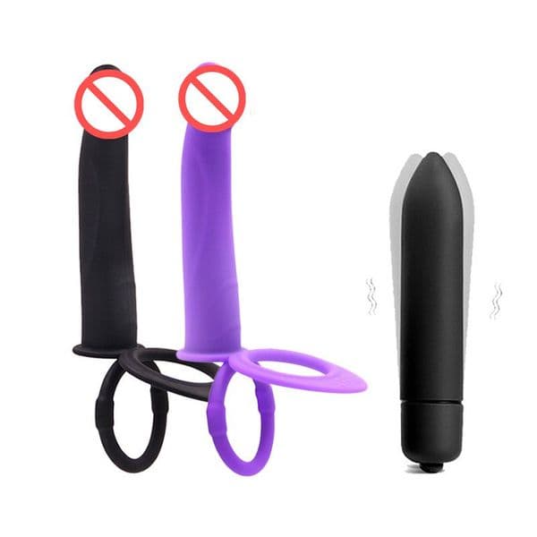 2026 New Silicone Penis Vibrators For Men Double Penetration Strap On Vibrating Ring Sex Toys Free Shipping