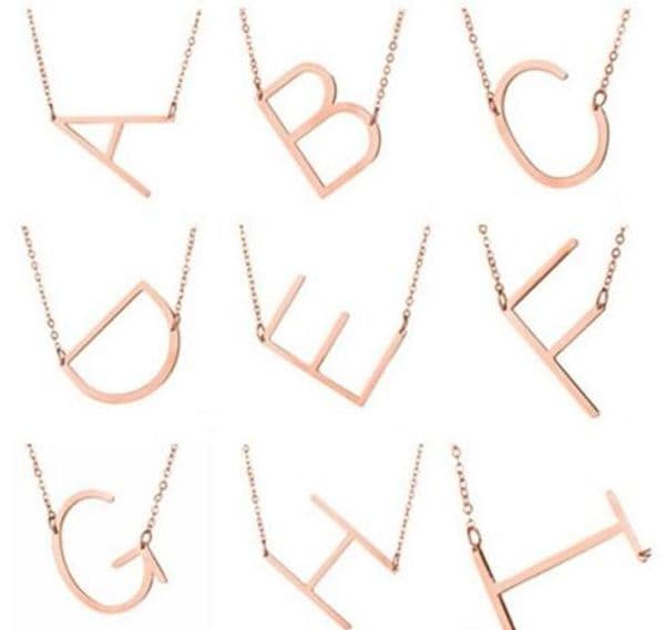Personalized initial letter Pendant Necklace women 26 Alphabet Gold Silver Rose Gold Charm chain For men Fashion Jewelry Gift