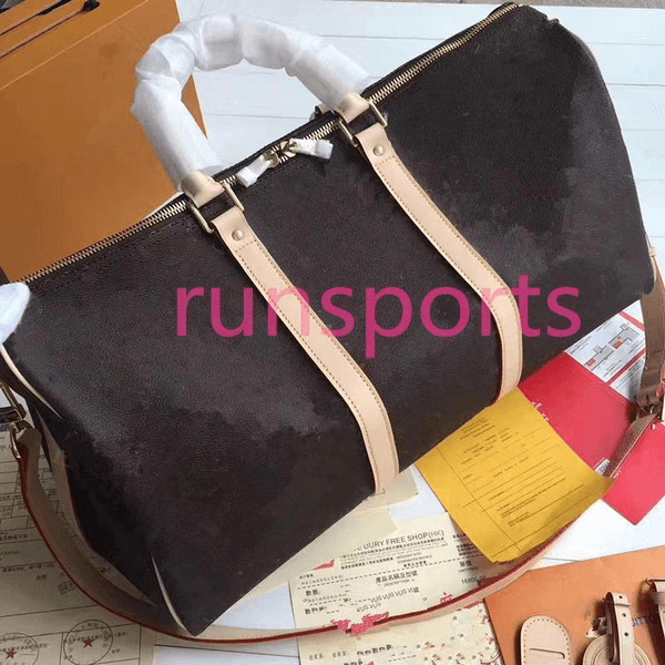 2020 Keepall Luis designer luxury duffle bag 45 50 55 full men sport luggage brown genuine leather L flower pattern travel bags 00c048#