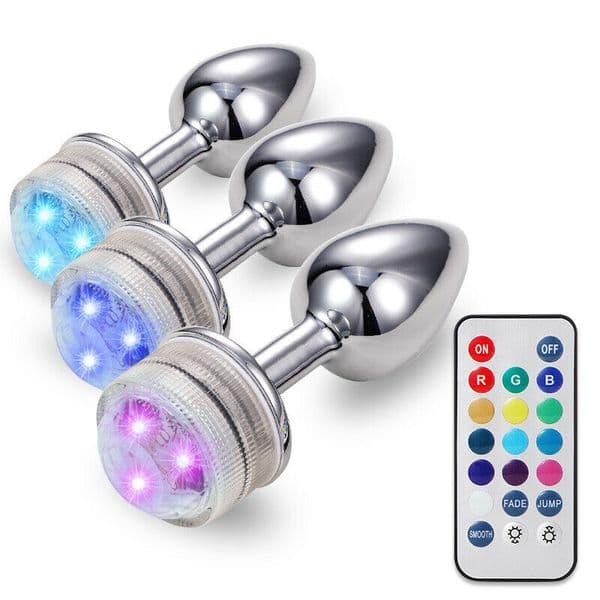 Flirting LED Light Anal Love Plug-Steel Metal Anus Prostate Stimulator Butt Plug A67