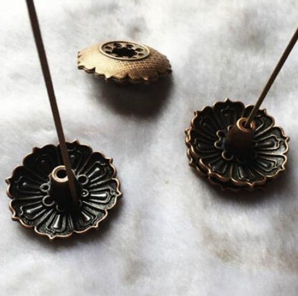 Lotus Flowers Pattern Burner Joss Stick Holder Incense Base Plug Home Living Room Decoration