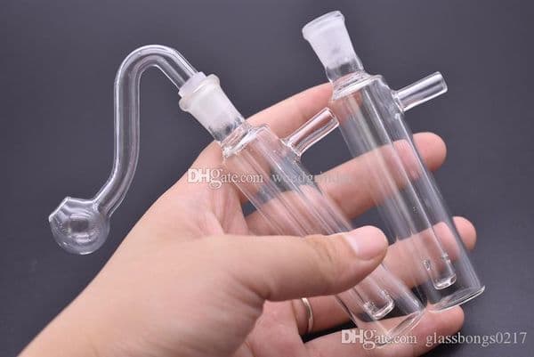 Small Glass Water Bongs Pipes Nano Bubbler glass Oil bong Perc Downstem Recycler Hookah with 10mm oil bowl and hose