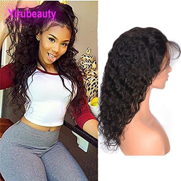 Peruvian Human Hair Lace Front Wigs Water Wave Natural Color With Baby Hair Pre Plucked Lace Front Wig 10-30inch T260515