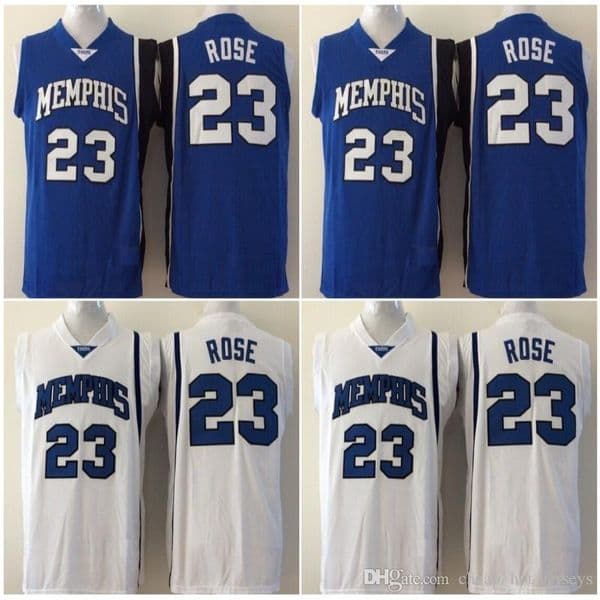 2020 Tigers Derrick Rose College Basketball Jersey Derrick #23 Rose University Stitched Jerseys Blue White MENS Cheap S-XXL