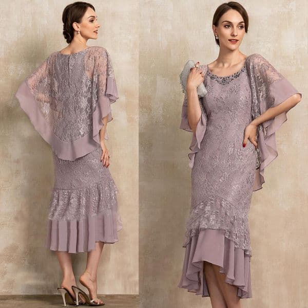 elegant mother of the bride dresses with wraps jewel neck short sleeve lace appliques mothers gowns plus size guest formal wedding dress