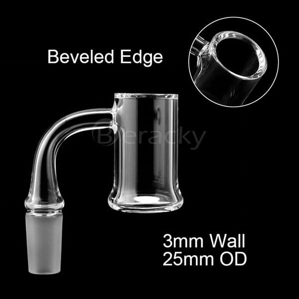 45mm High Beveled Edge Evan Shore Banger 3mm Wall 25mm OD 10mm 14mm 18mm Male Female Handmade Quartz Banger Nails