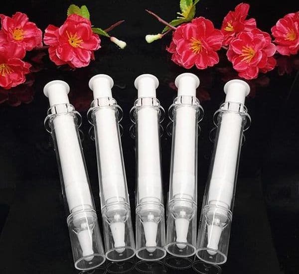wholesale 100pcs 5ml 10ml 20ml Empty Airless High Grade DIY Round Shape Eye Cream Refillable Syringe Vacuum Lotion Pump Bottle