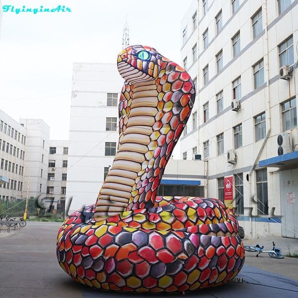 5m Colorful Inflatable Boa Inflated Cobra Street Giant Simulated Snake for Park/Advertisemen