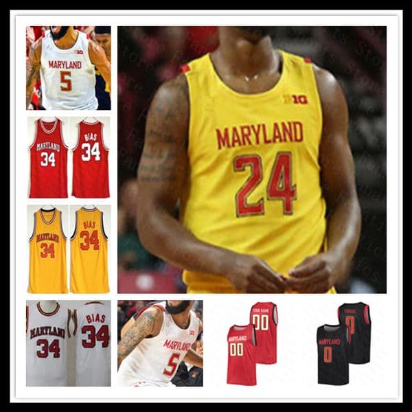 Custom Ncaa College Basketball Terps Maryland Jersey Qudus Wahab Fatts Russell Eric Ayala Donta Scott Julian Reese James Graham III Marcus Dockery Xavier Green