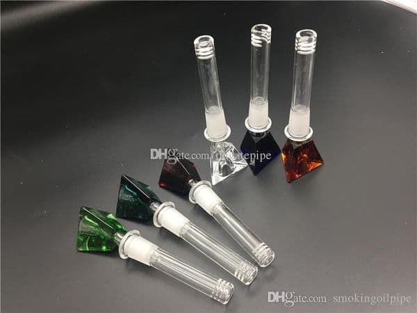 Super Glass Downstem Pipe 14mm 18mm Female Thick Glass Down Stem Diffuser Adapter for Glass Beaker Bongs Water Pipes with 14mm bowl