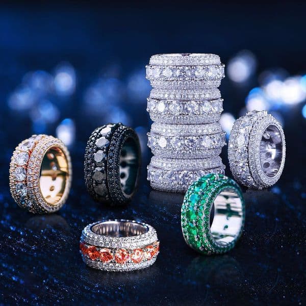 Hip Hop Mens Gold Ring Iced Out Micro Pave Cubic Zircon Promise Diamond Finger Rings Luxury Designer Brand Personality Gift